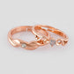 VOJ Stainless Steel Cubic Zirconia Gold-Polished Ring Set | Swadesiicart