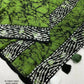 Arfa Fashion House Green Combination Pure Chanderi Cotton Batik Printed Saree