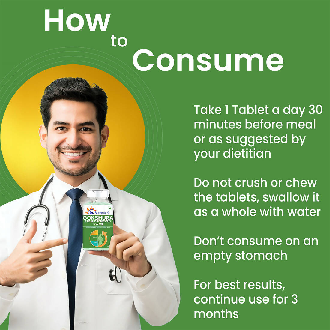 Dr. Morepen Gokshura Tablets For Men - Swadesiicart