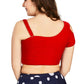 Aastha Fashion Women's Women's Red Velvet Solid Readymade Blouse