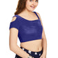 Aastha Fashion Women's Women's Blue Velvet Solid Readymade Blouse