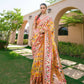 Vishnu Weaves Women's Yellow Paithani Silk Zari Woven Saree with Unstitched Blouse - Swadesiicart