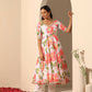 Pomcha Jaipur White Gul Noor Anarkali Set | Swadesiicart