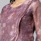 Ahalyaa Women Mauve Organza Digital Printed Tunic | Swadesiicart