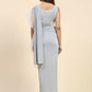 Light Grey Lycra Solid Ready to Wear Saree with stitched Blouse - Nita | Swadesiicart