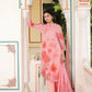 Vaasva Women Pink Tabby Slik Print & Embroidered Kurta, Pant & Dupatta set | Swadesiicart