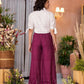 Juniper Women's Wine Thread Embroidered Cotton Shirt Crop Top & Pant Co-Ord Set With Buttons & Tie-ups - Swadesiicart