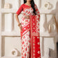Shree Shyam Fashion Linen Cotton Red & White Saree