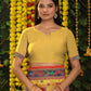 Shree Shyam Fashion Linen Cotton Yellow Saree