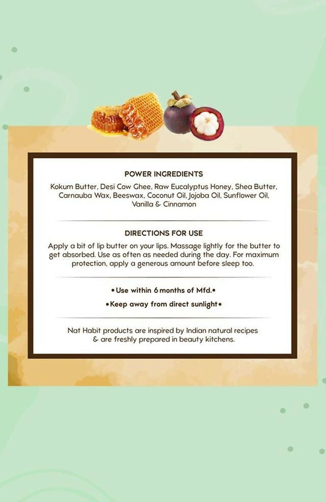 Nat Habit Kokum Honey Lip Butter - Swadesiicart