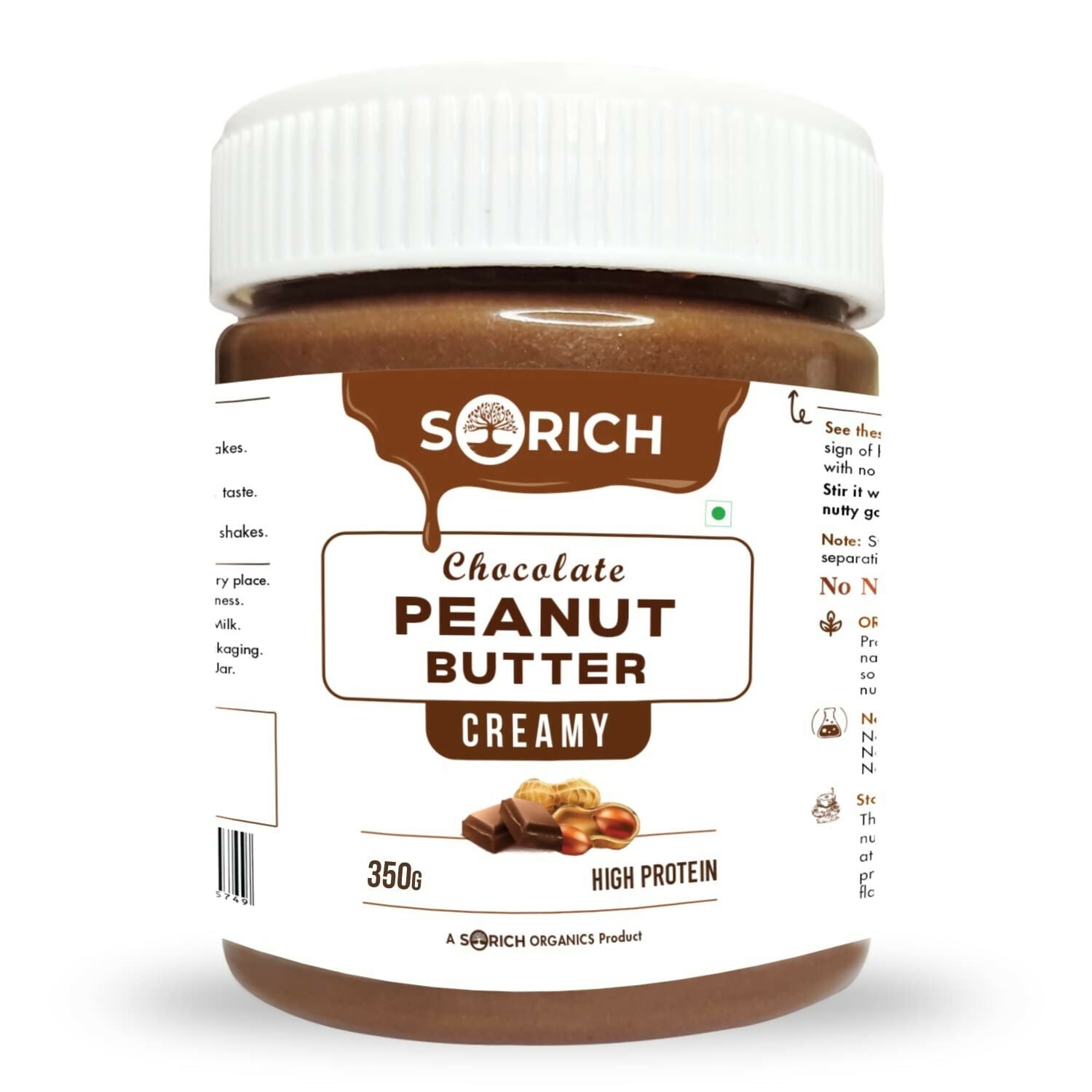 Sorich Organics Peanut Butter Chocolate Flavour Creamy - Swadesiicart