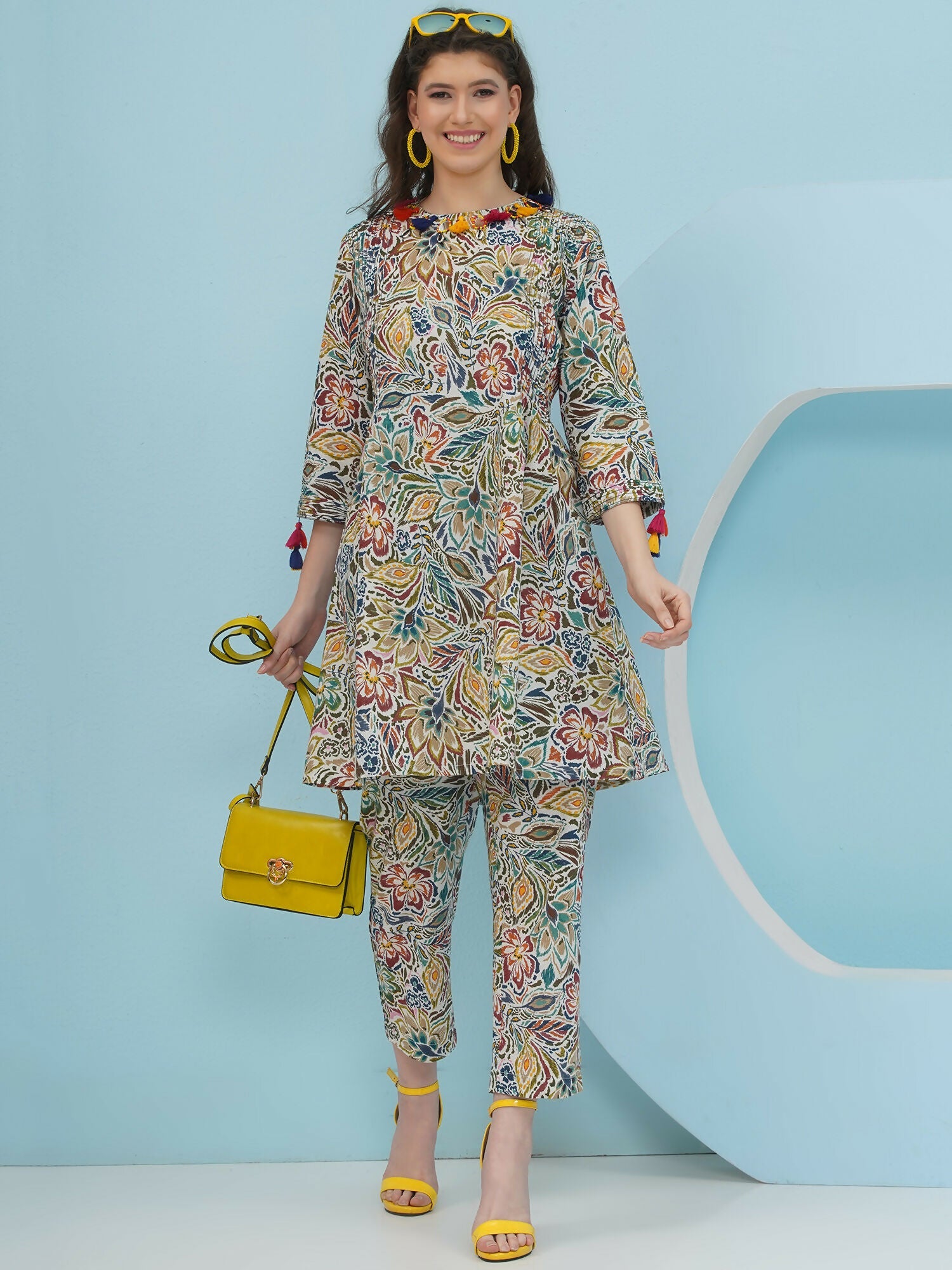 Joban Fashion Floral Co Ord Set - Multi Color - Swadesiicart