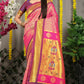 Jyoti Fashion Women's Pink Banarasi Silk Zari Woven Saree with Blouse | Swadesiicart