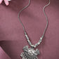 NVR Women's Silver-Toned Peacock Design Pendant with Chain | Swadesiicart
