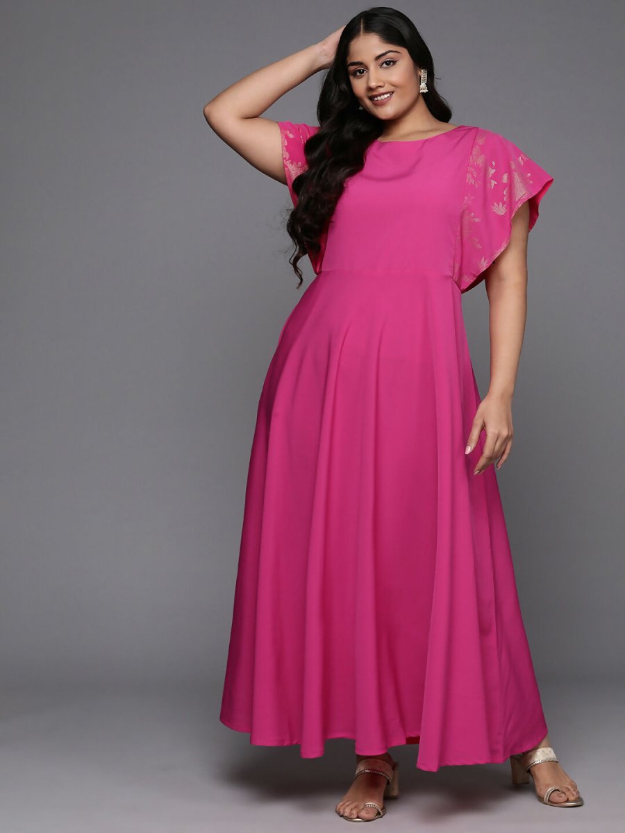 Ahalyaa Women's Traditional wear Ethnic Dress - Pink | Swadesiicart