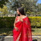 Vamsee Red Organza Saree - Swadesiicart