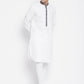 Even Apparels White Pure Cotton Men's Kurta With Contrast Collar And Placket | Swadesiicart