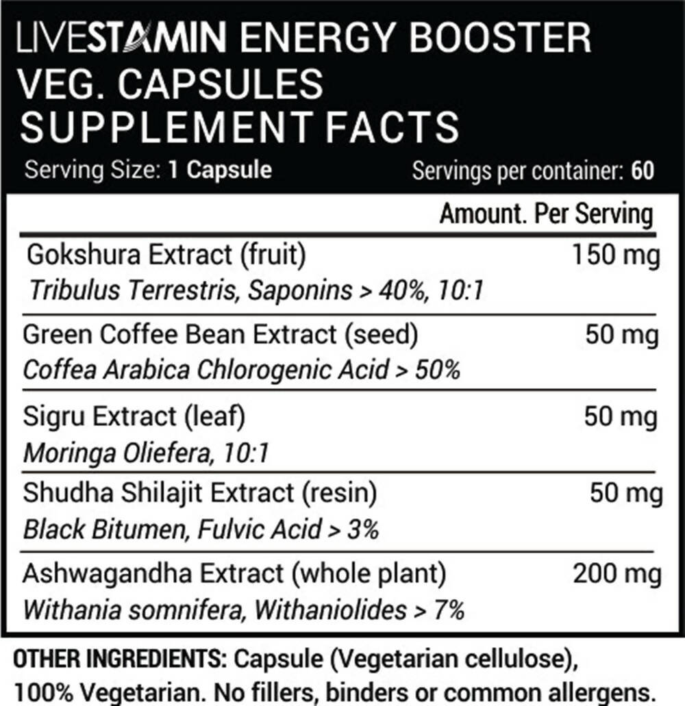 Livestamin Energy Booster Capsules - Swadesiicart