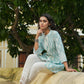 Juniper Women's Skyblue Cambric Placement Floral Printed Tunic | Swadesiicart