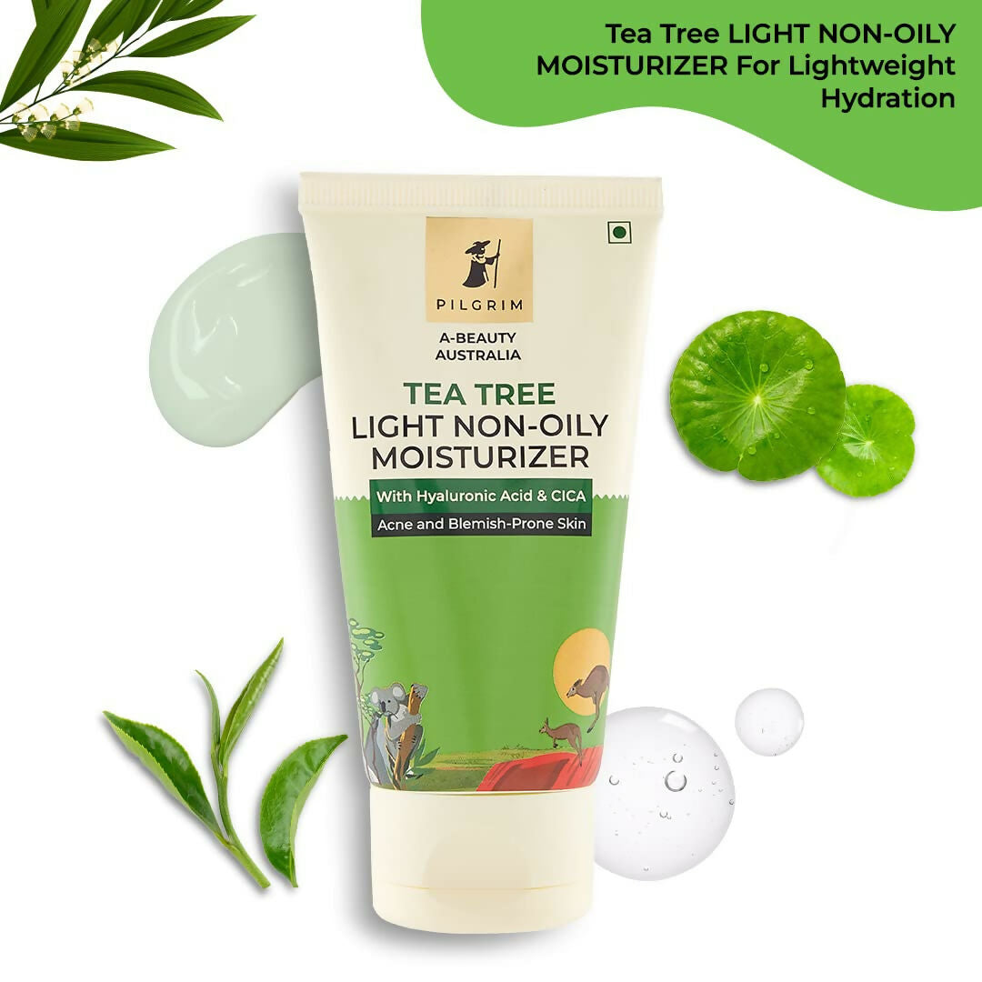 Pilgrim Australian Tea Tree Oil Free Face Moisturizer For Oily & Acne Prone Skin With Hyaluronic Acid & CICA - Swadesiicart