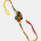 NVR Women & Men Set of 2 Multicolor Thread Work & Beaded Bhaiya Bhabhi Rakhi With Roli Chawal | Swadesiicart