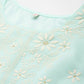 Ahalyaa Women Floral Embroidered Regular Kurta with Palazzos - Blue Color | Swadesiicart