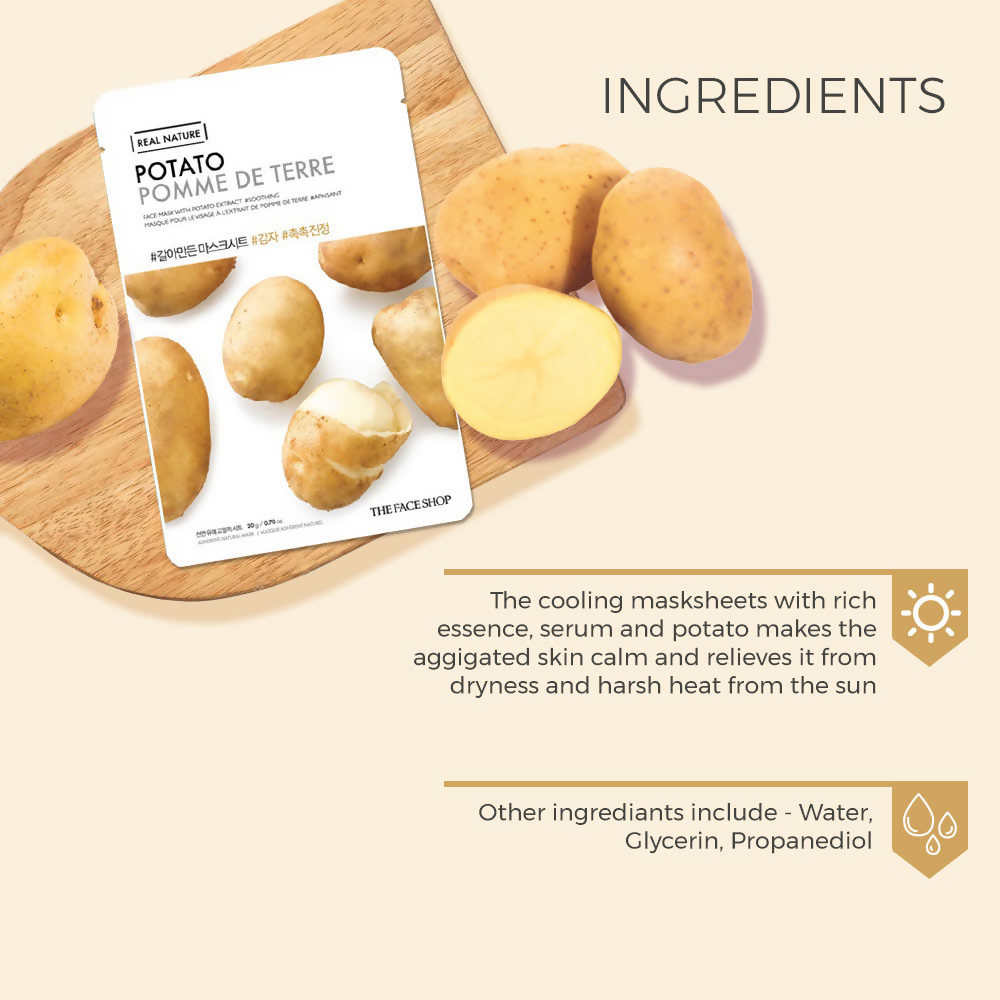 The Face Shop Real Nature Potato Face Mask - Korean Skincare - Swadesiicart
