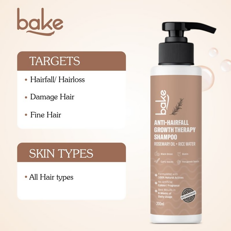 Bake Rosemary Anti Hair Fall Shampoo For Hair Fall Control & Hair Growth | Swadesiicart