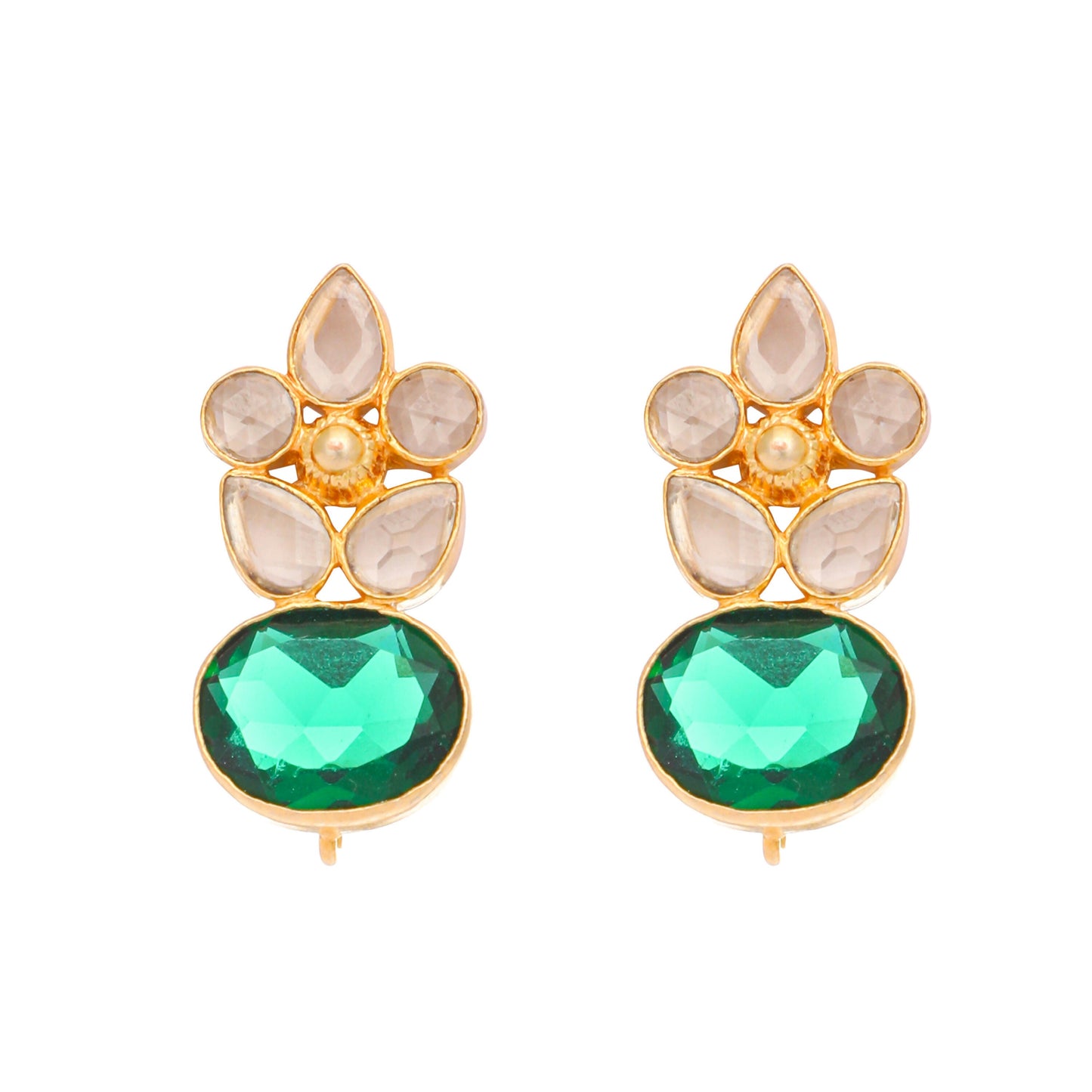 Nuyug 22K Gold Plated Verdant Bloom Studs | Swadesiicart