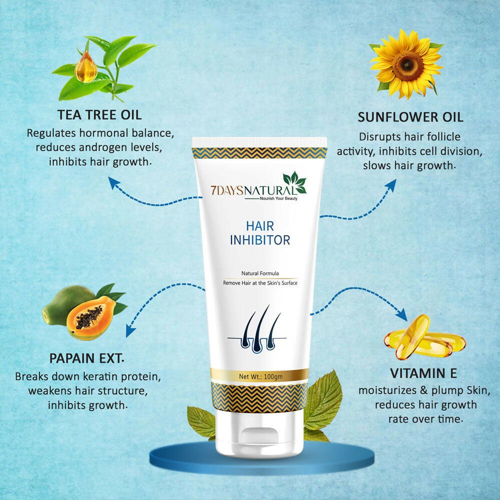 7 Days Organic Hair Inhibitor Permanent Hair Removal Cream - Swadesiicart