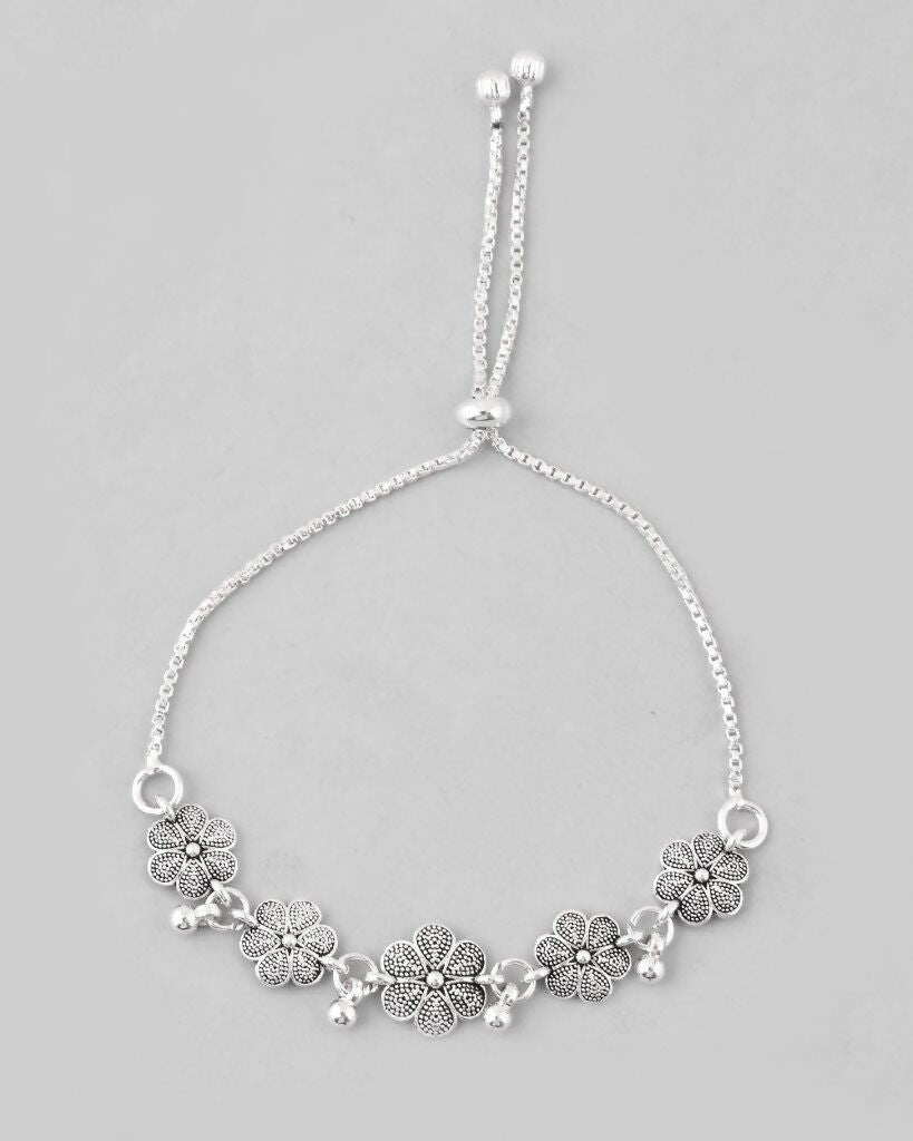 VOJ Set of 2 Traditional Flower Shapped Designer Anklet - Swadesiicart