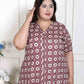 Miravan Women's Plus Size Cotton Floral Printed Cream A-Line Kurta with Buttons - Swadesiicart