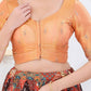 Joban Fashion Rust-Gold Shimmer Elbow Sleeveless Front Open Blouse - Swadesiicart