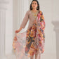Ethnic Festive Wear Chanderi with Cotton Lining Beige Stitched Suit With Dupatta - Tanisha | Swadesiicart
