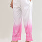 Joban Fashion Womens Cotton ChikanKari Pink & White Cord set - Swadesiicart