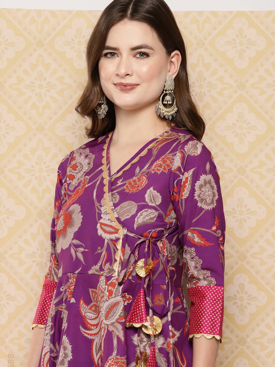 Ahalyaa Women's Traditional Wear Co-ods - Purple | Swadesiicart