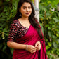 Red Jute Silk Woven Design Saree with Unstitched Blouse - Hiral Fashion | Swadesiicart