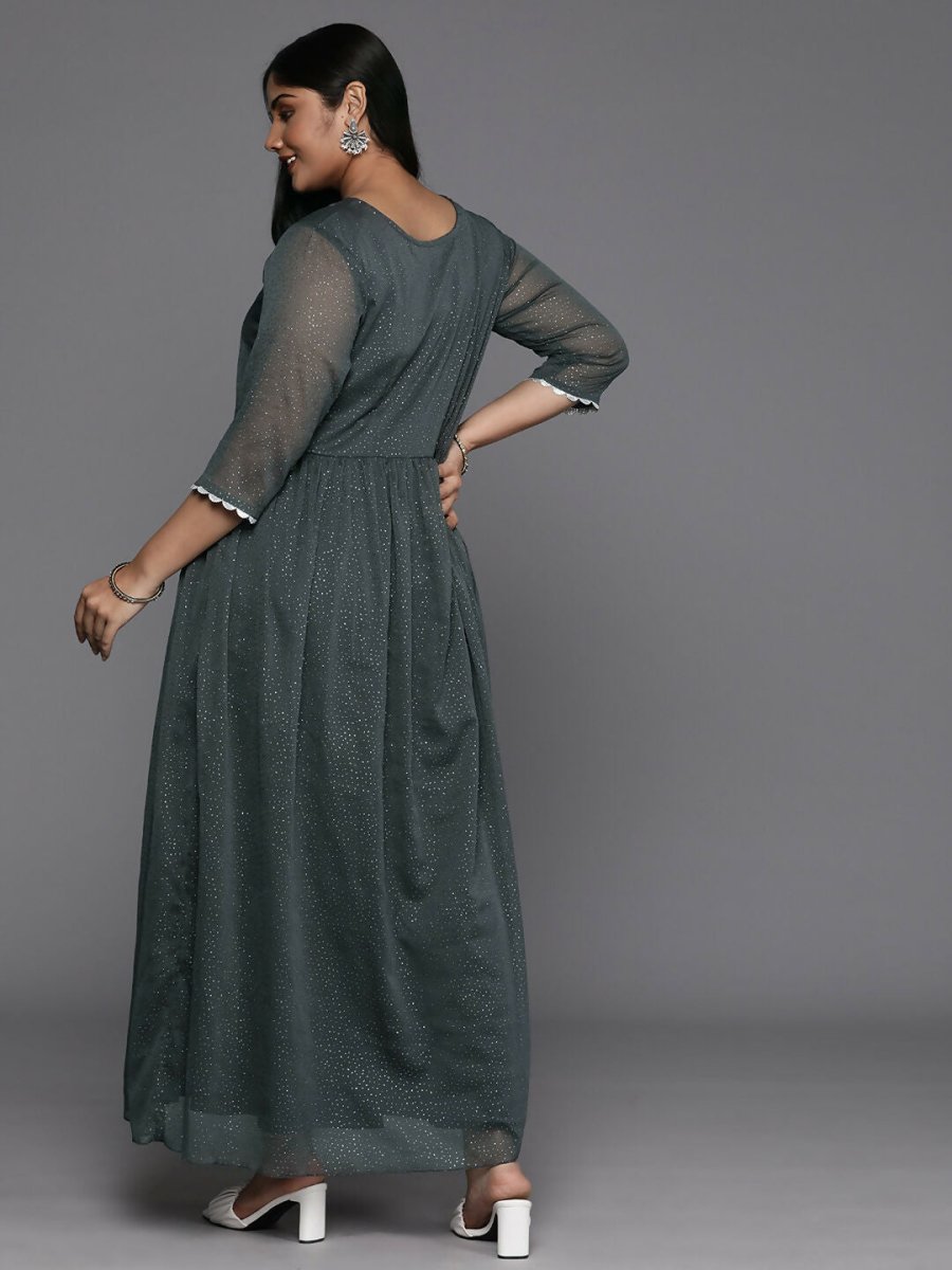 Ahalyaa Women's Traditional wear Ethnic Dress - Grey | Swadesiicart