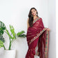 Vamsee Aaradhna Maroon Georgette Saree - Swadesiicart