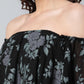 Ahalyaa Women Crepe Printed Black Dress | Swadesiicart
