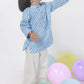 Breathables Kids Cotton Night Suit – Blue Striped Kurta & Pyjama Co-Ord Set For Boys & Girls