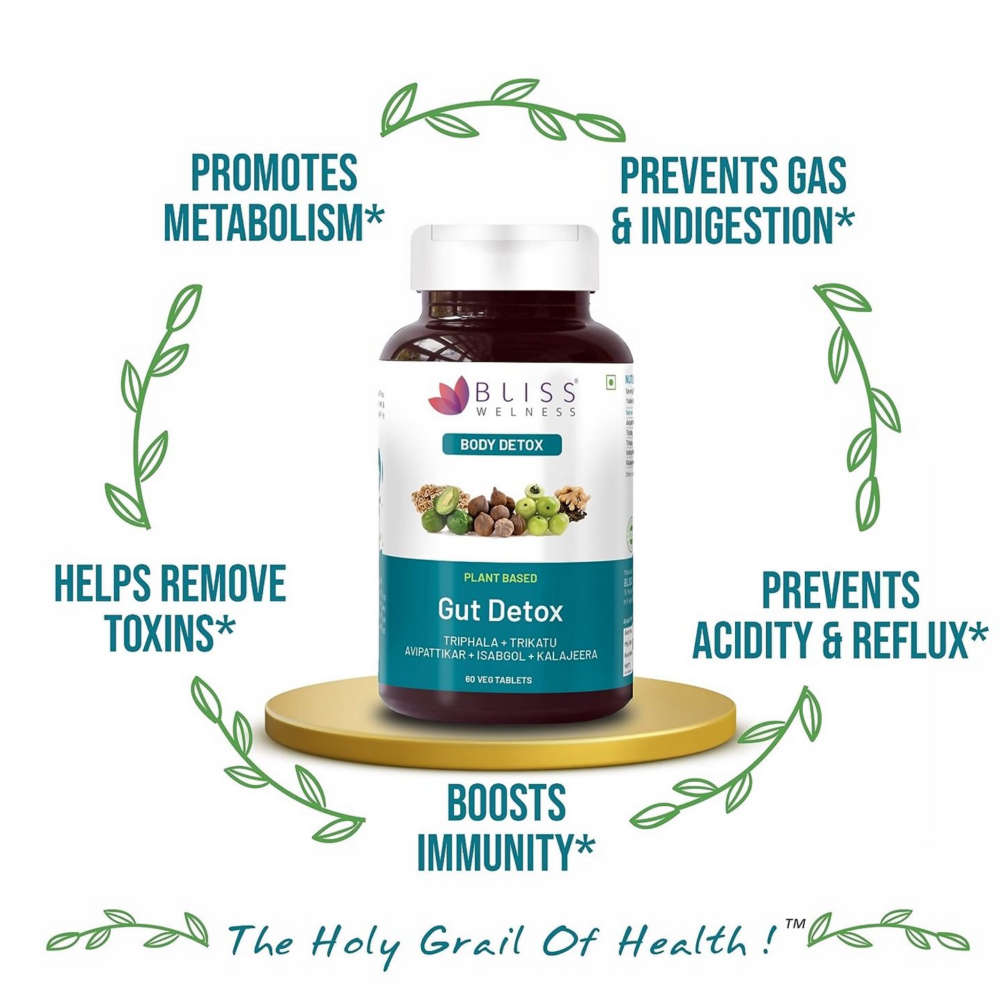 Bliss Welness Gut Detox Tablets - Swadesiicart