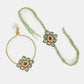 NVR Women & Men Set of 2 Gold Kundan-Studded Handcrafted Wraparound Rakhi Set With Roli Chawal | Swadesiicart