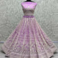 Jyoti Fashion Women's Mauve Net Patterned Thread Embroidered with Sequins Wedding Lehenga Choli | Swadesiicart