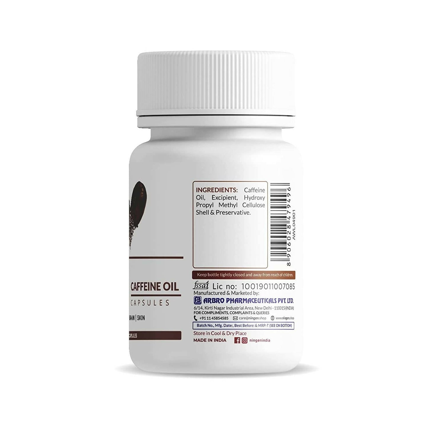 Ningen Caffeine Oil Capsules - Swadesiicart