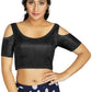 Aastha Fashion Women's Black Art Silk Cold Shoulder Sleeve Readymade Blouse