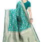 Vamika Banarasi Jacquard Weaving Rama Green Saree (PARINITI RAMA) | Swadesiicart