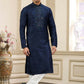 Raivat Ethnic Banarasi Art Silk Thread and Mirror Work Kurta Pajama In Blue Colour | Swadesiicart