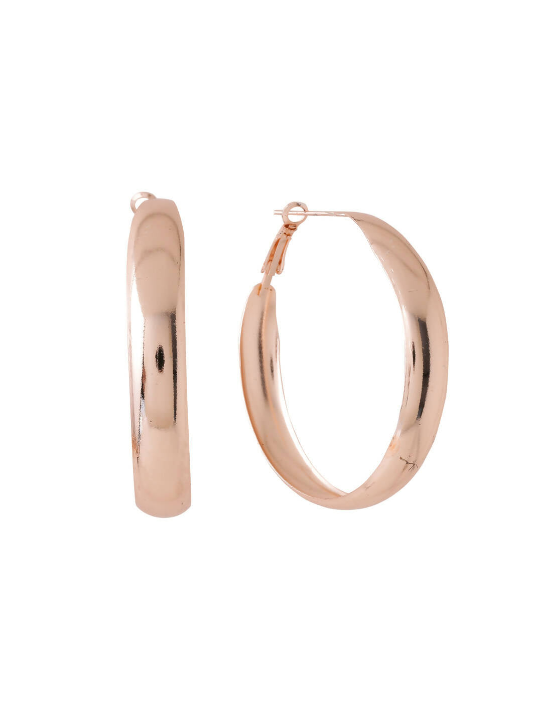NVR Women Gold-Polished Hoop Earrings | Swadesiicart