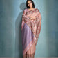 Vishnu Weaves Women's Peach Cotton Silk Zari Woven Saree with Blouse - Swadesiicart